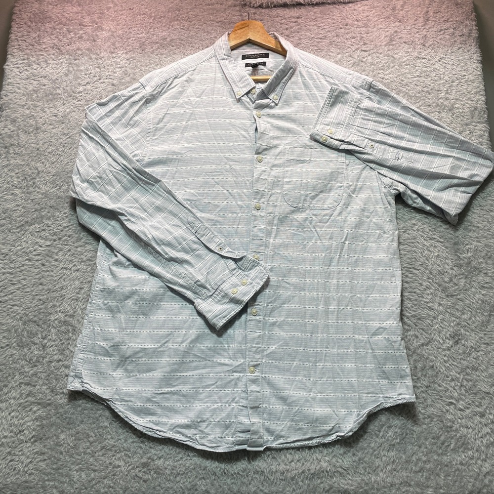 Banana Republic Camden Fit Oxford Shirt Mens XL Blue White Button Up - Picture 3 of 7